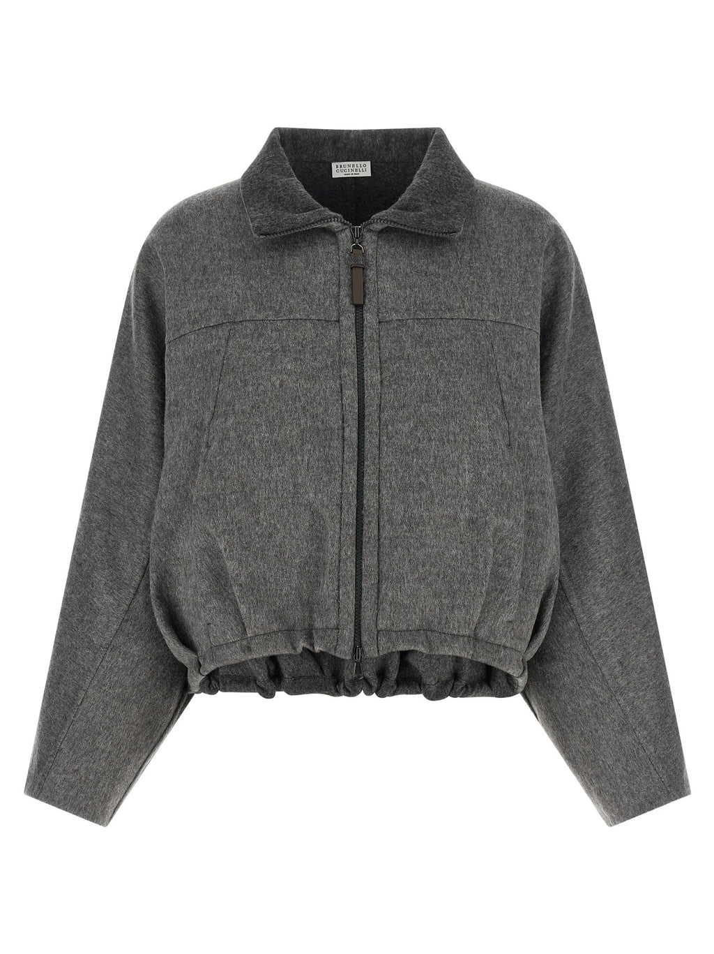 Brunello Cucinelli Gray Virgin Wool Full-Length Jacket Brunello Cucinelli