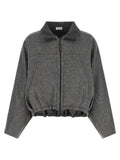 Brunello Cucinelli Gray Virgin Wool Full-Length Jacket Brunello Cucinelli