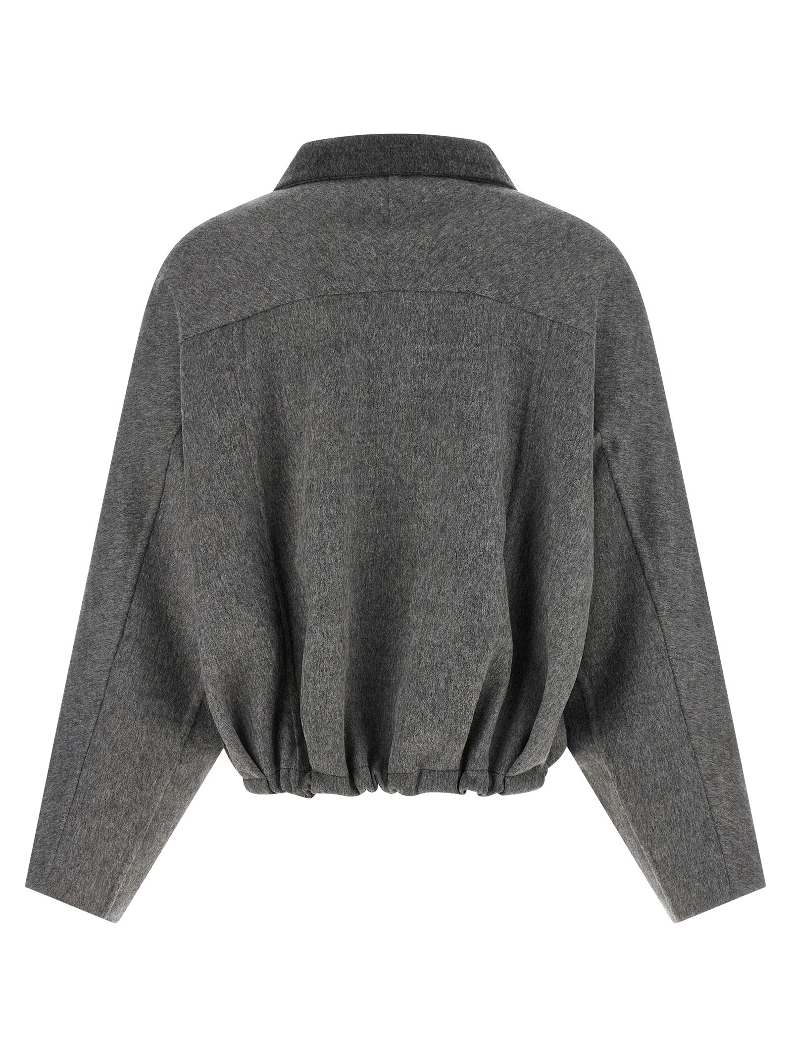 Brunello Cucinelli Gray Virgin Wool Full-Length Jacket Brunello Cucinelli