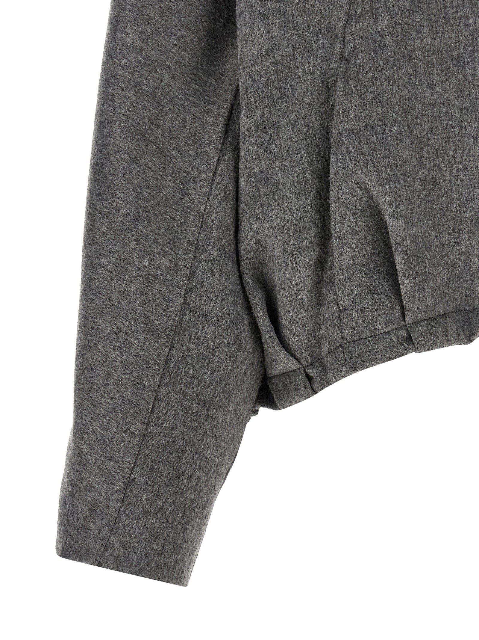 Brunello Cucinelli Gray Virgin Wool Full-Length Jacket Brunello Cucinelli