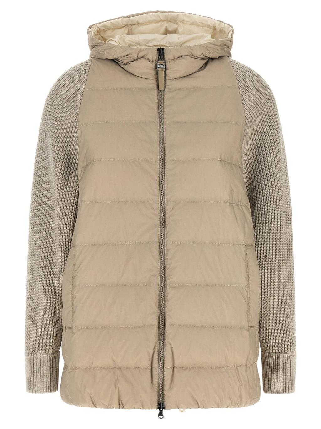 Brunello Cucinelli Beige Polyester Full-Length Jacket Brunello Cucinelli
