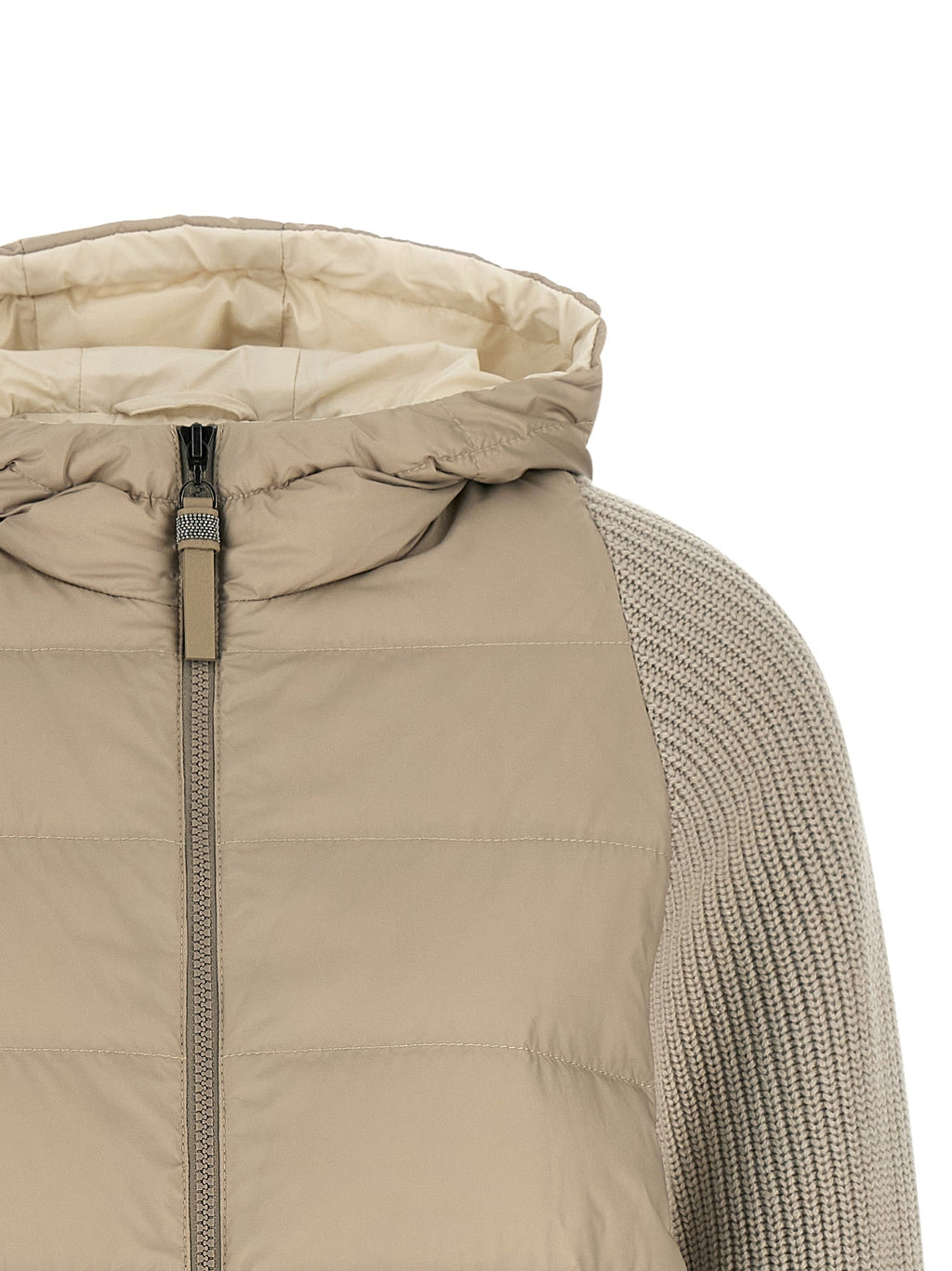 Brunello Cucinelli Beige Polyester Full-Length Jacket Brunello Cucinelli