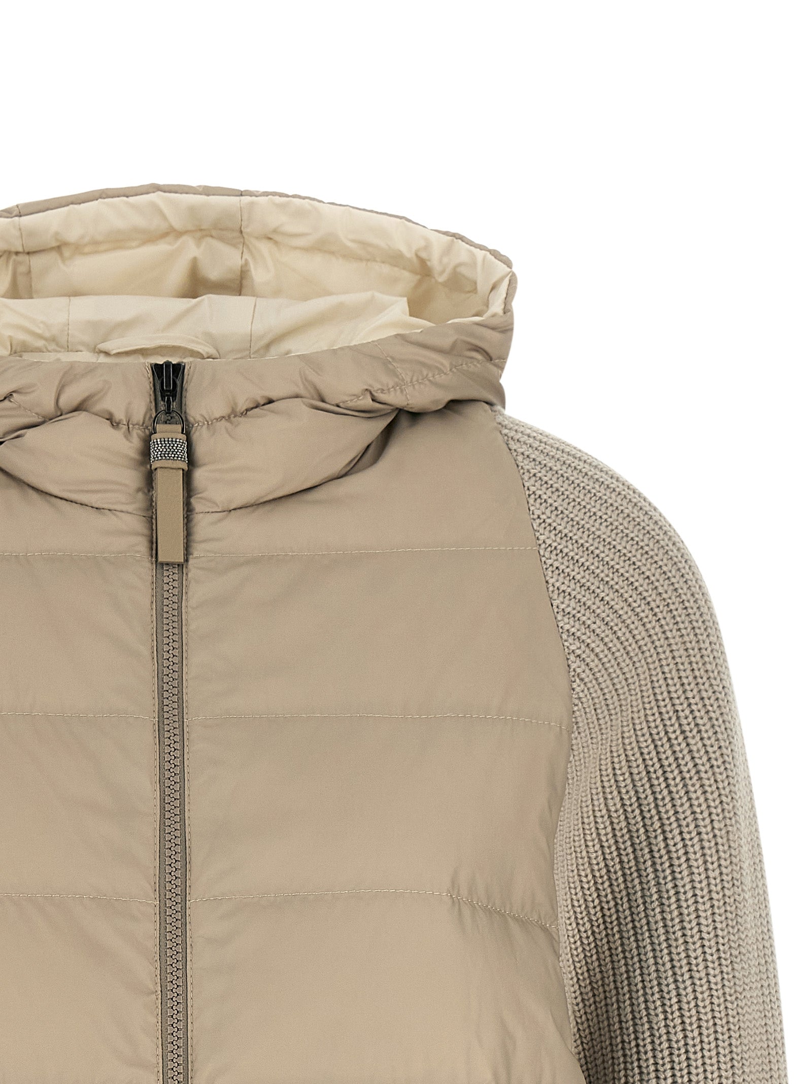 Brunello Cucinelli Beige Polyester Full-Length Jacket Brunello Cucinelli