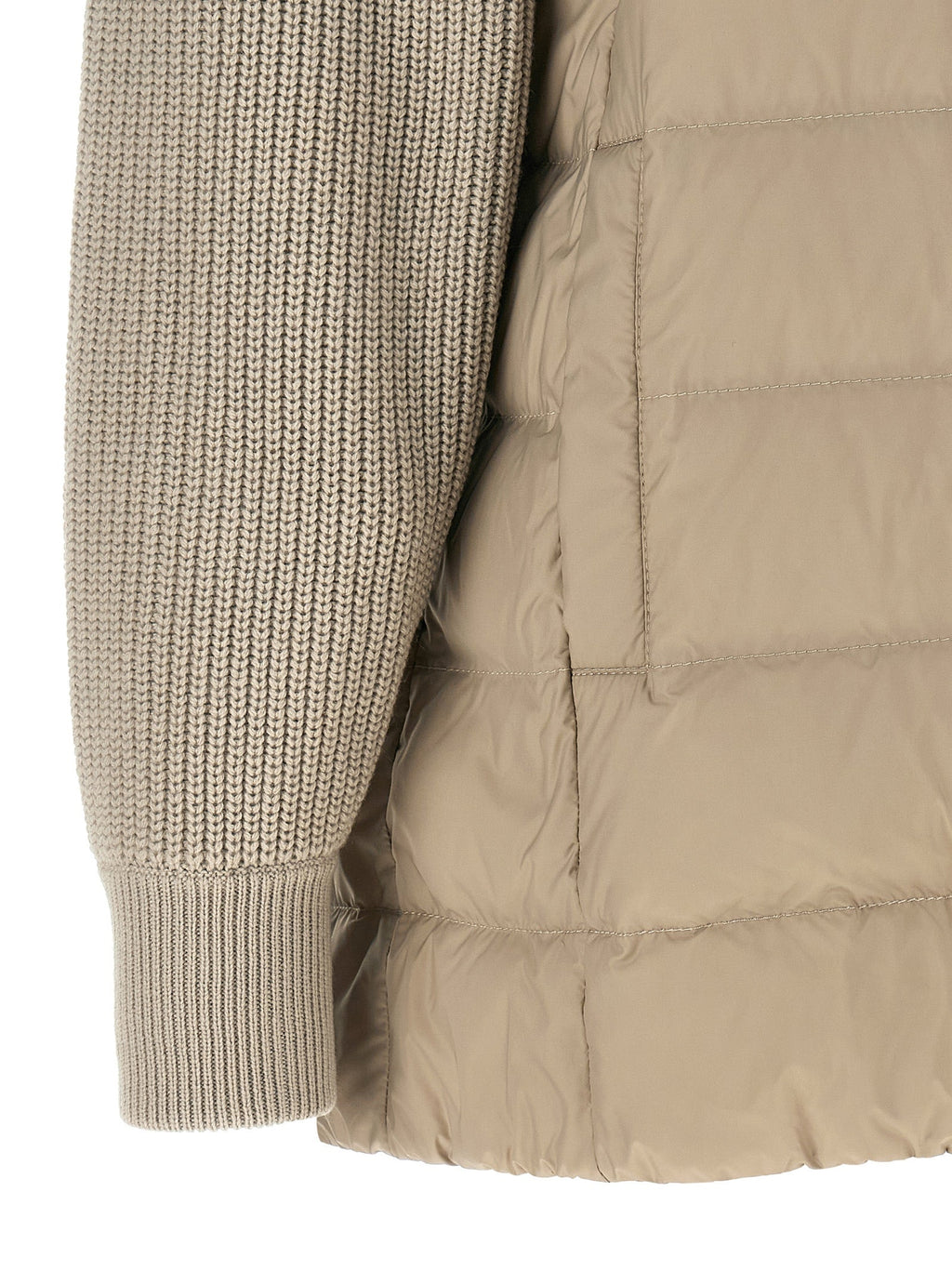 Brunello Cucinelli Beige Polyester Full-Length Jacket Brunello Cucinelli