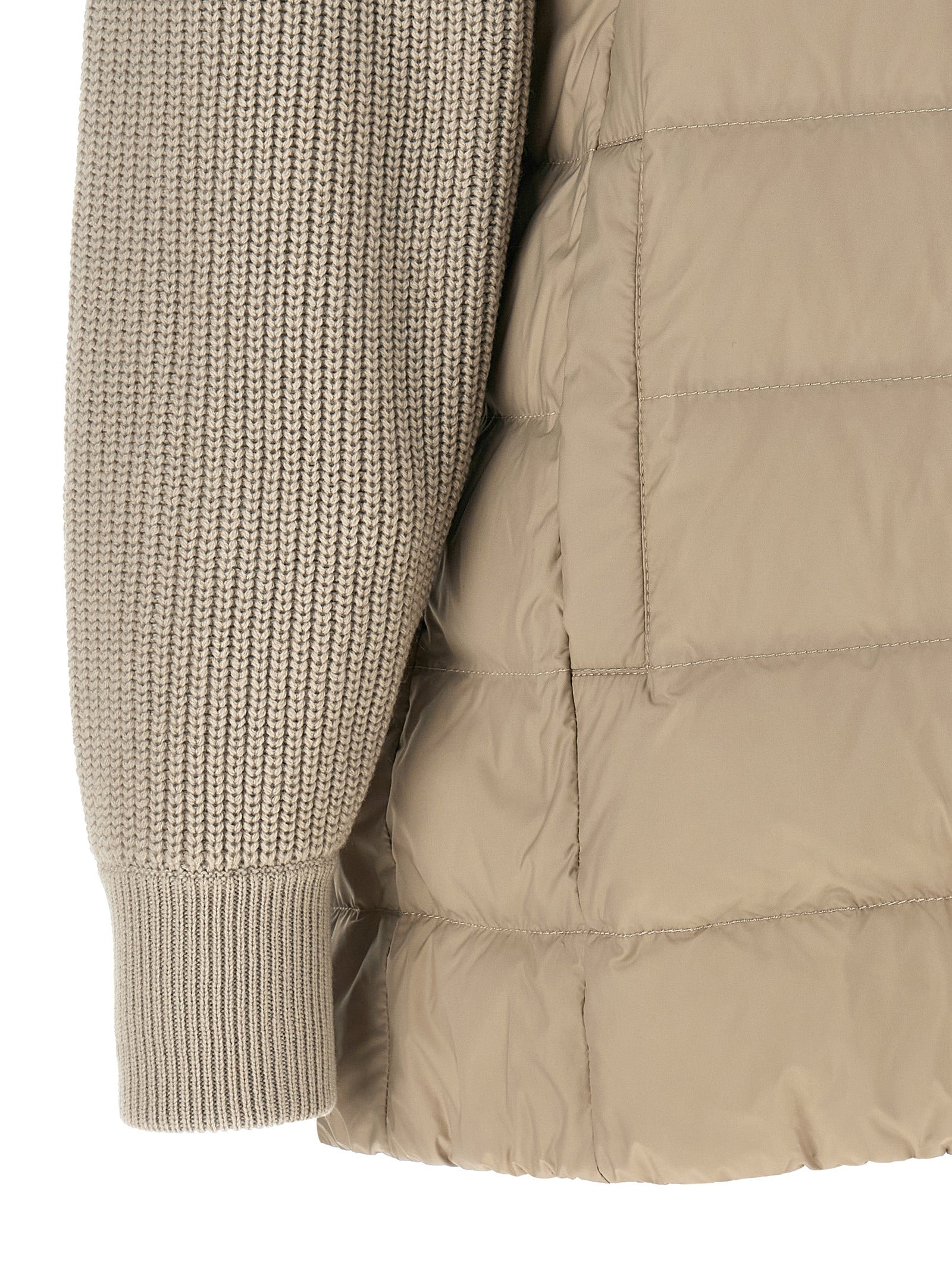 Brunello Cucinelli Beige Polyester Full-Length Jacket Brunello Cucinelli