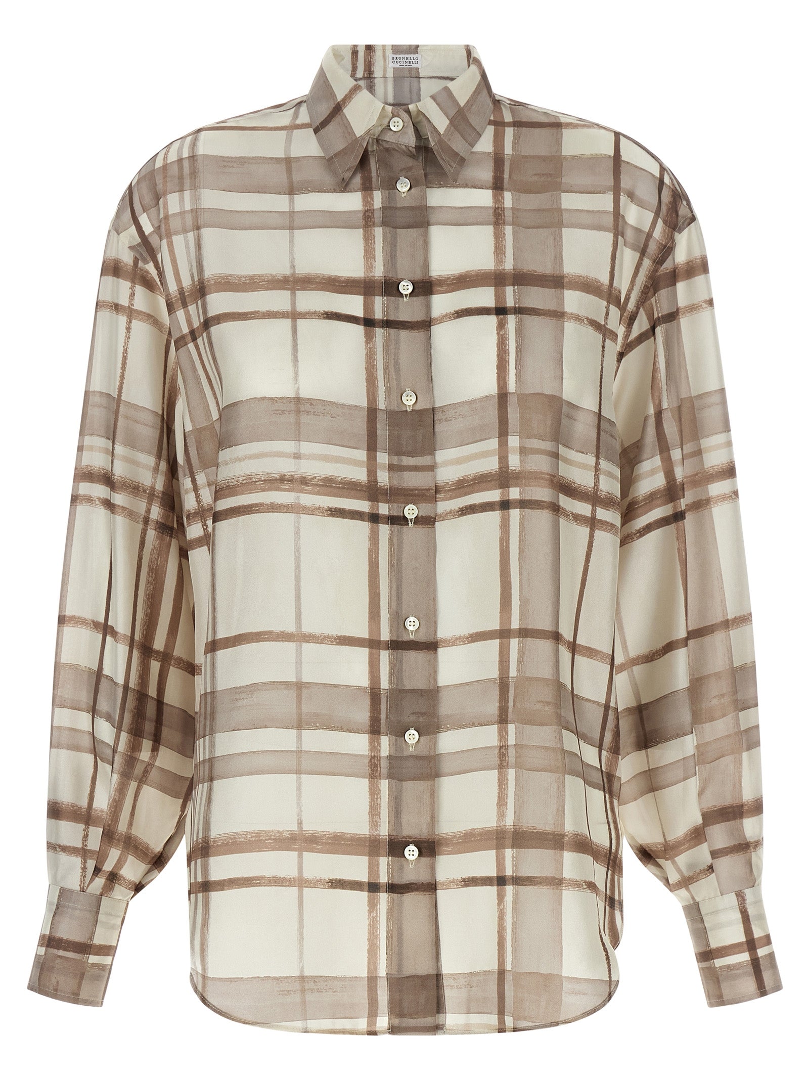 Brunello Cucinelli Beige Silk Blouse Brunello Cucinelli