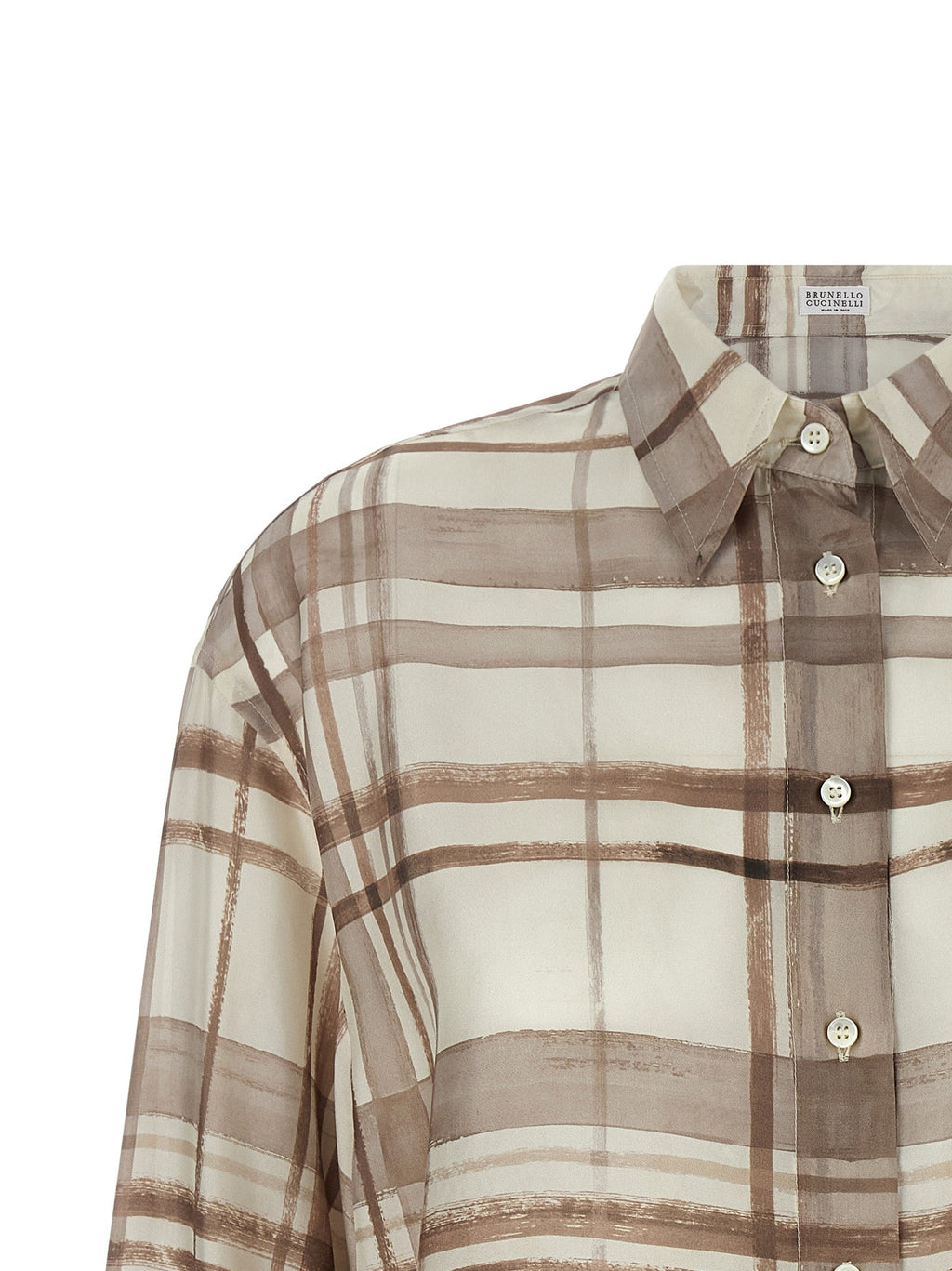 Brunello Cucinelli Beige Silk Blouse Brunello Cucinelli