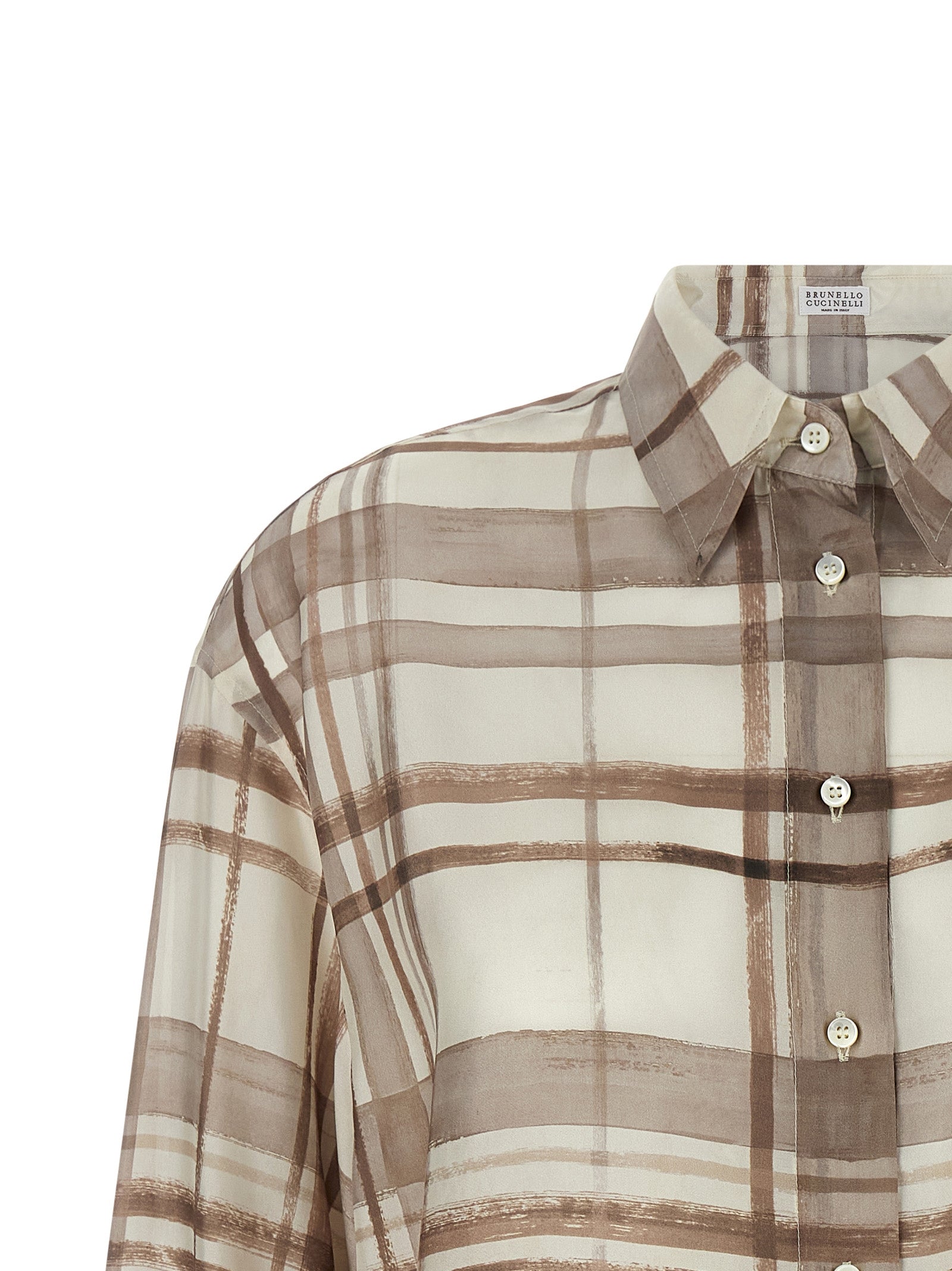 Brunello Cucinelli Beige Silk Blouse Brunello Cucinelli