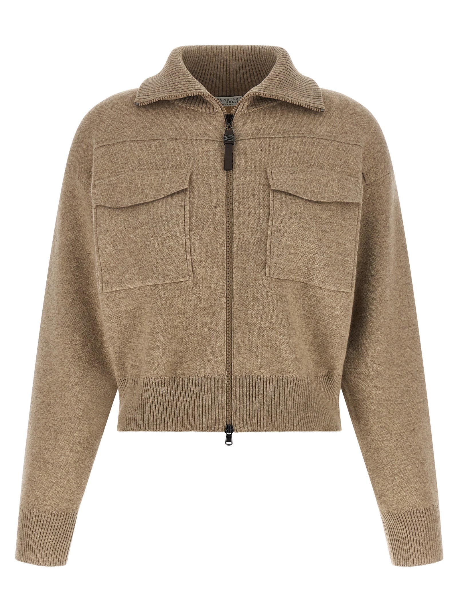 Brunello Cucinelli Beige Cashmere Cardigan Brunello Cucinelli