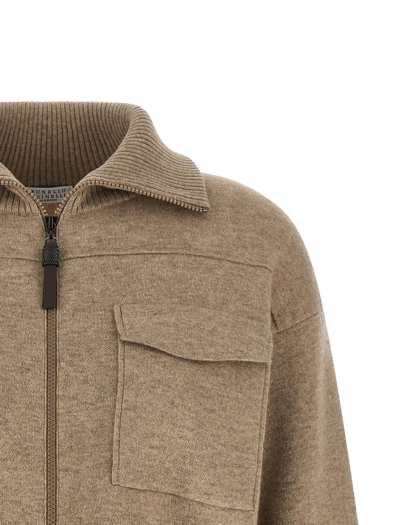 Brunello Cucinelli Beige Cashmere Cardigan Brunello Cucinelli