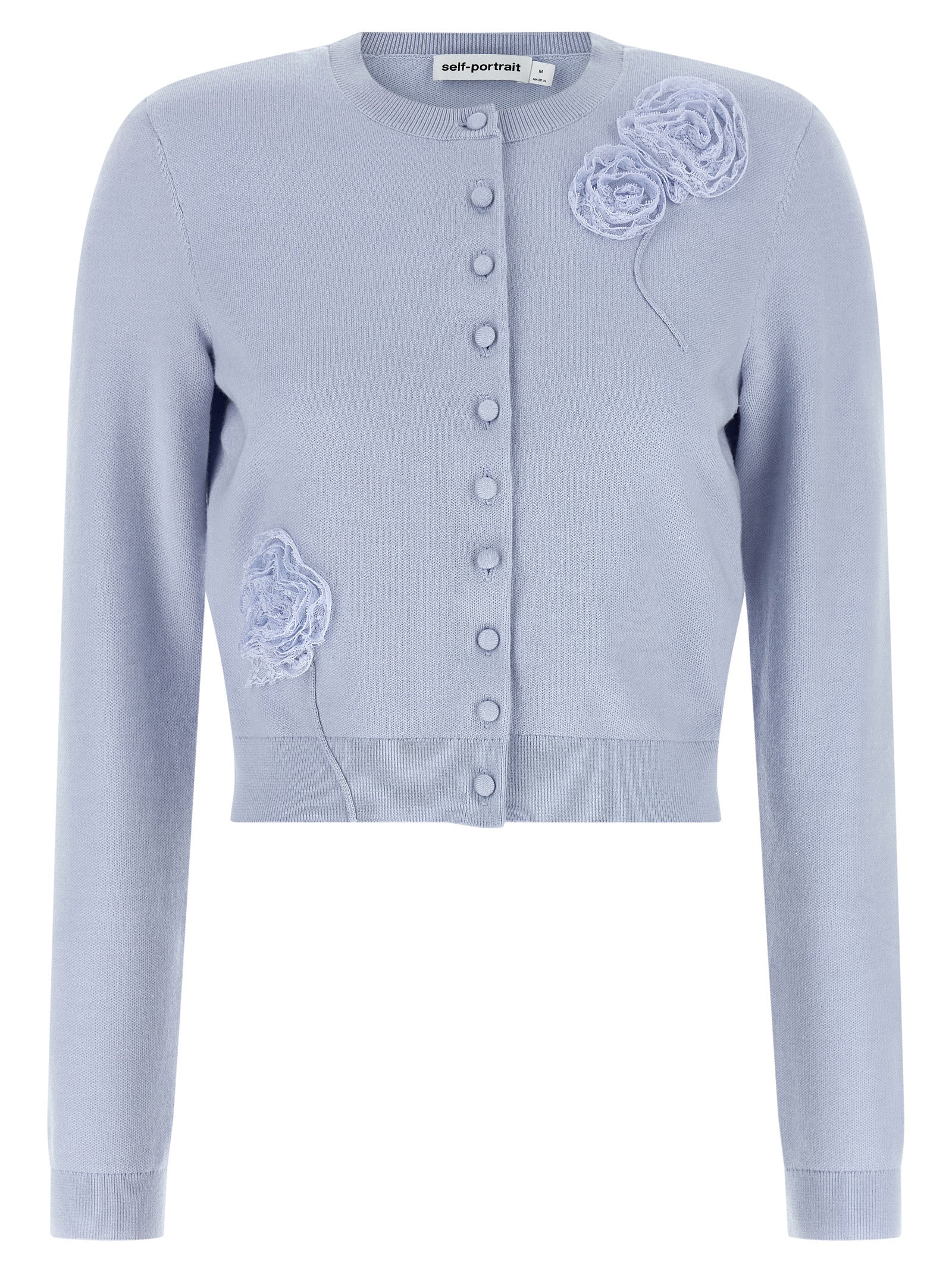 Self-Portrait Blue Polyester Cardigan Self-Portrait