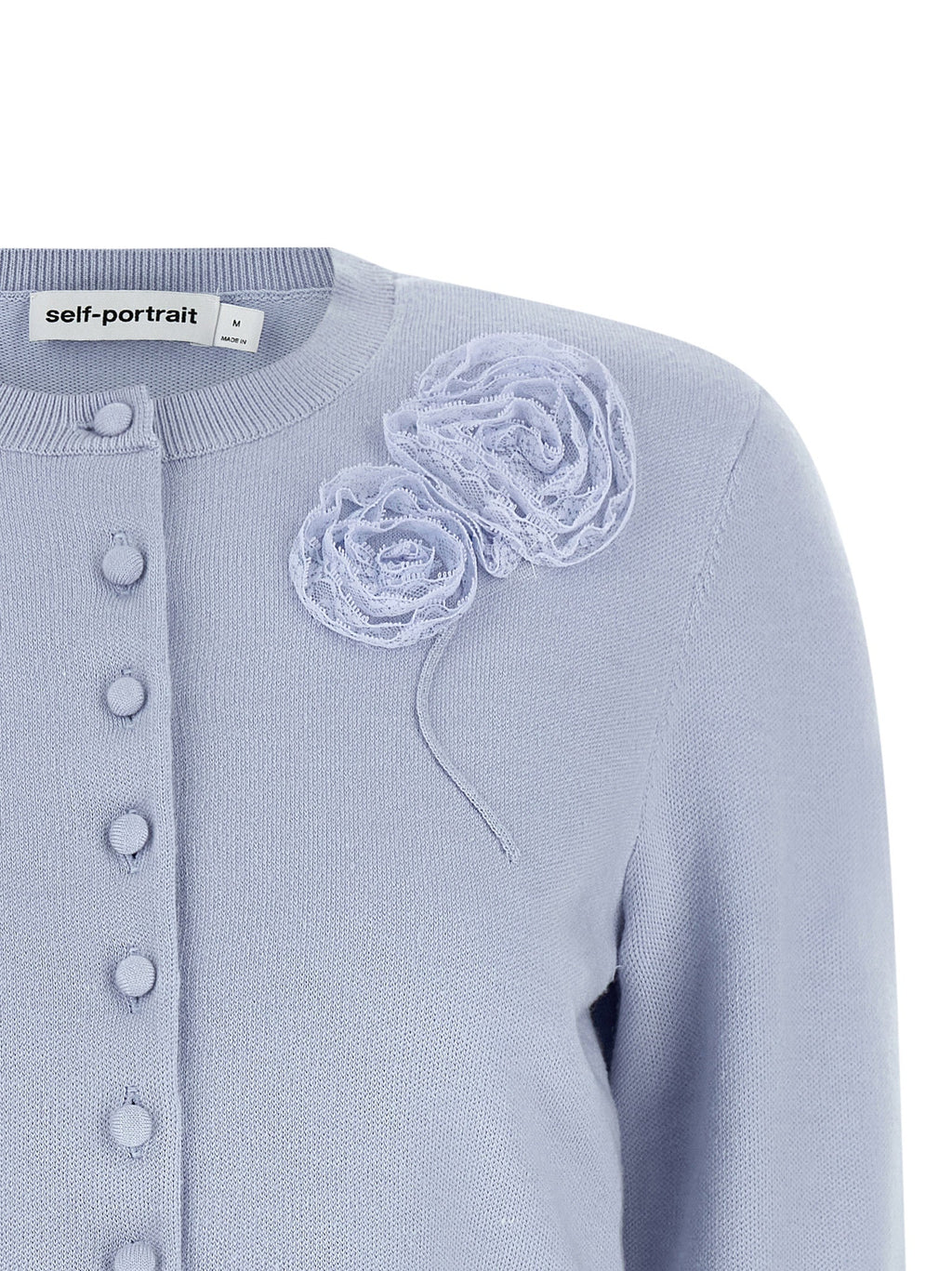 Self-Portrait Blue Polyester Cardigan Self-Portrait