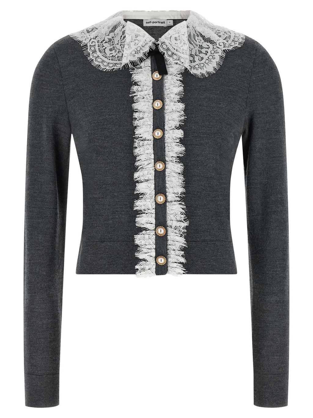 Self-Portrait Gray Wool Cardigan Self-Portrait