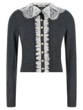 Self-Portrait Gray Wool Cardigan Self-Portrait
