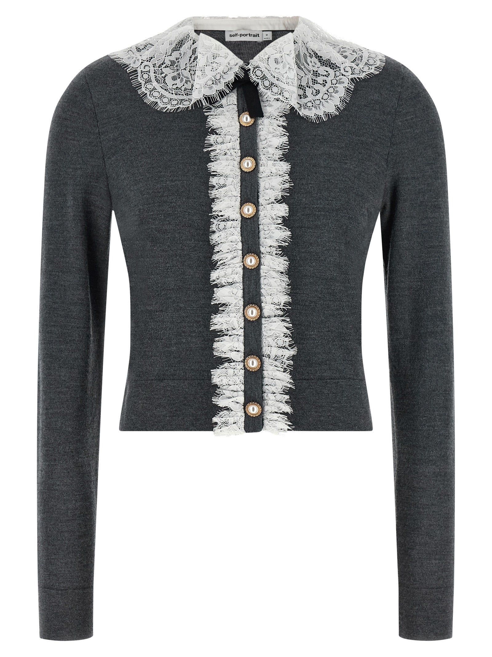 Self-Portrait Gray Wool Cardigan Self-Portrait