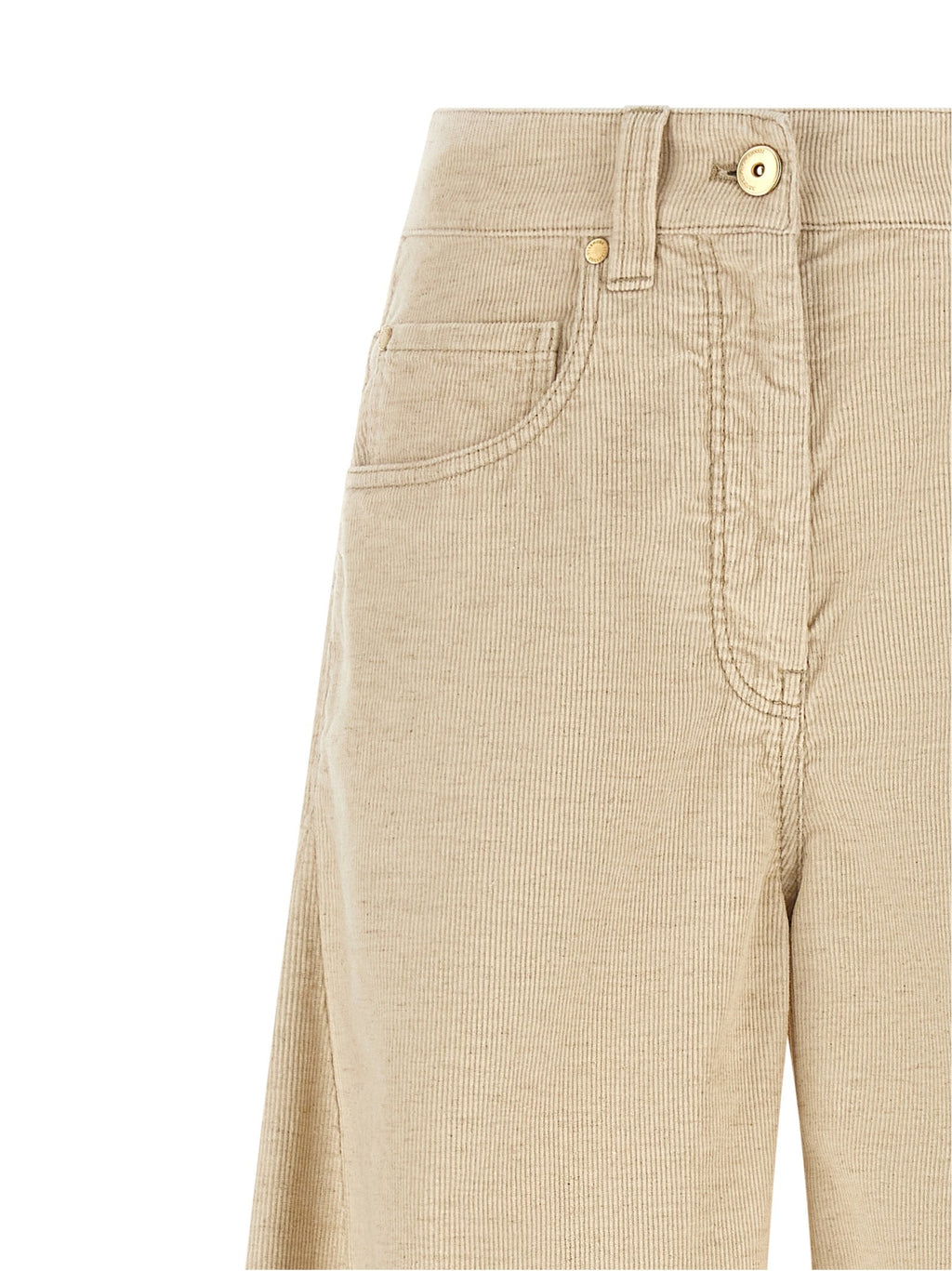Brunello Cucinelli Beige Cotton Casual Pants Brunello Cucinelli