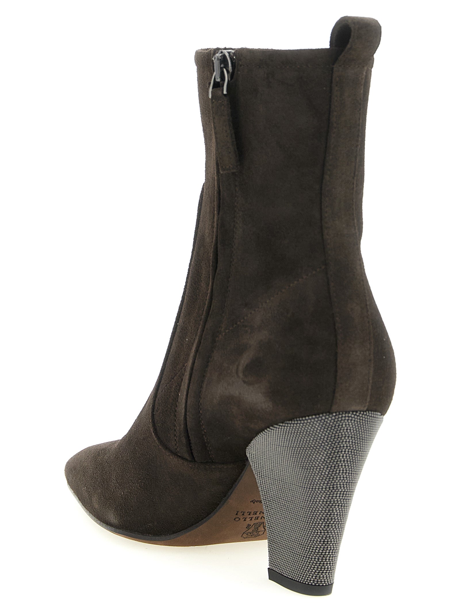Brunello Cucinelli Brown Calfskin Ankle Boots Brunello Cucinelli