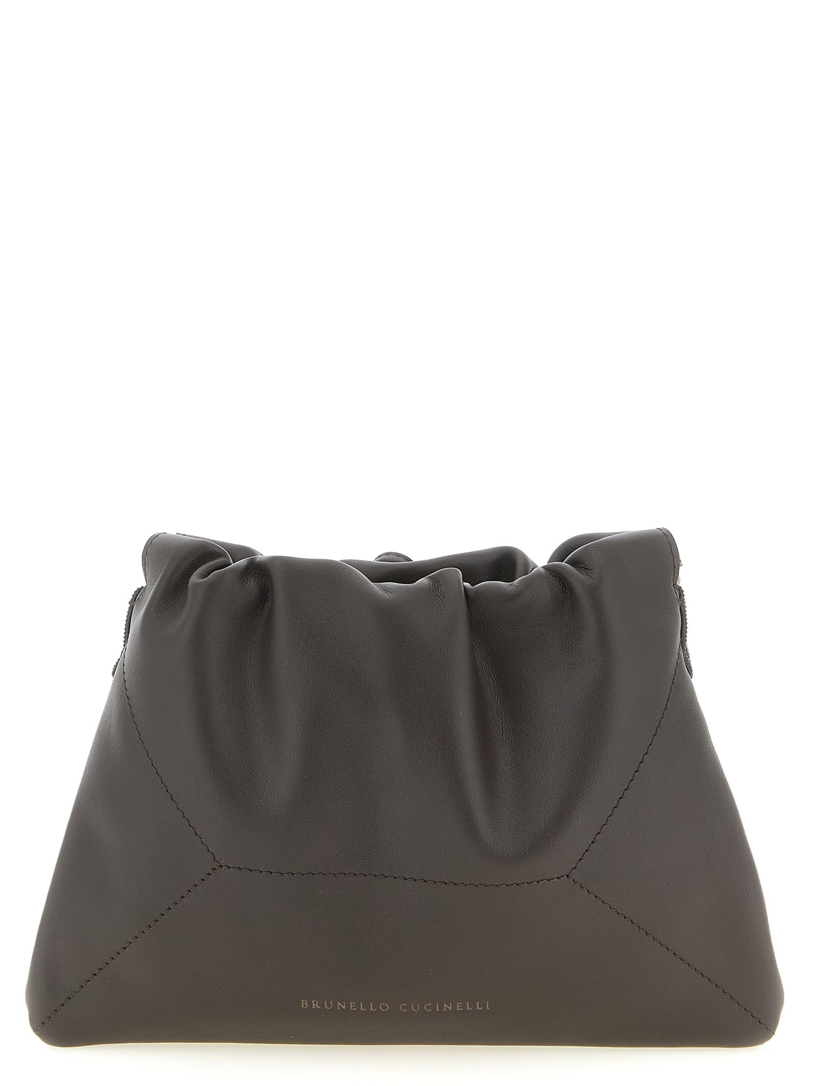 Brunello Cucinelli Brown Calfskin Clutch Bag Brunello Cucinelli