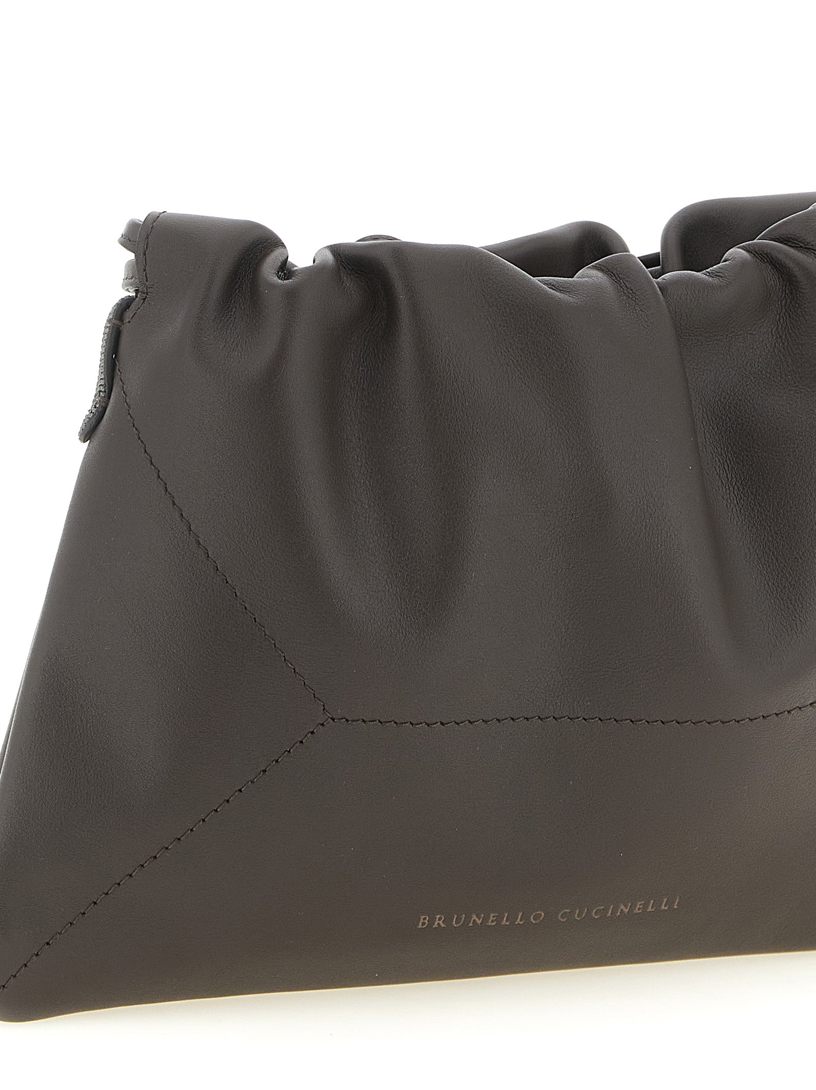 Brunello Cucinelli Brown Calfskin Clutch Bag Brunello Cucinelli