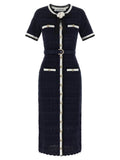 Self-Portrait Blue Cotton Midi Dress Self-Portrait