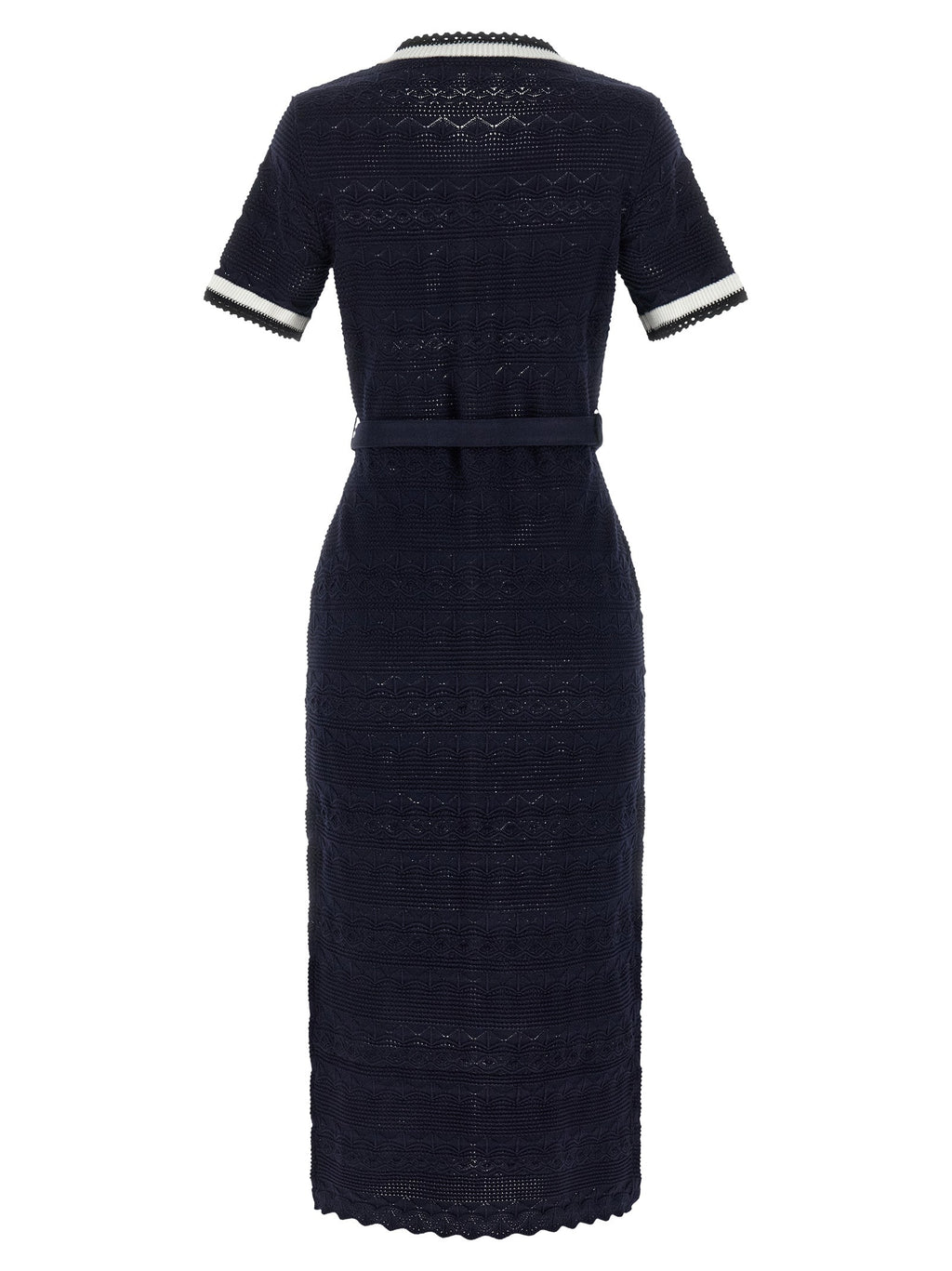 Self-Portrait Blue Cotton Midi Dress Self-Portrait