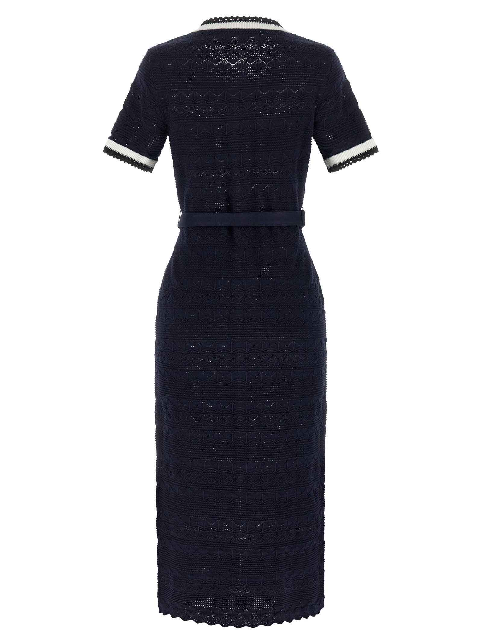 Self-Portrait Blue Cotton Midi Dress Self-Portrait
