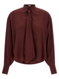 Brunello Cucinelli Bordeaux Silk Blouse Brunello Cucinelli