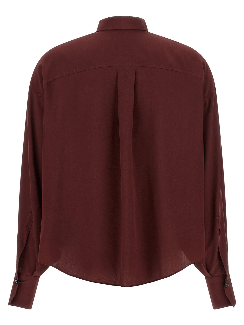 Brunello Cucinelli Bordeaux Silk Blouse Brunello Cucinelli