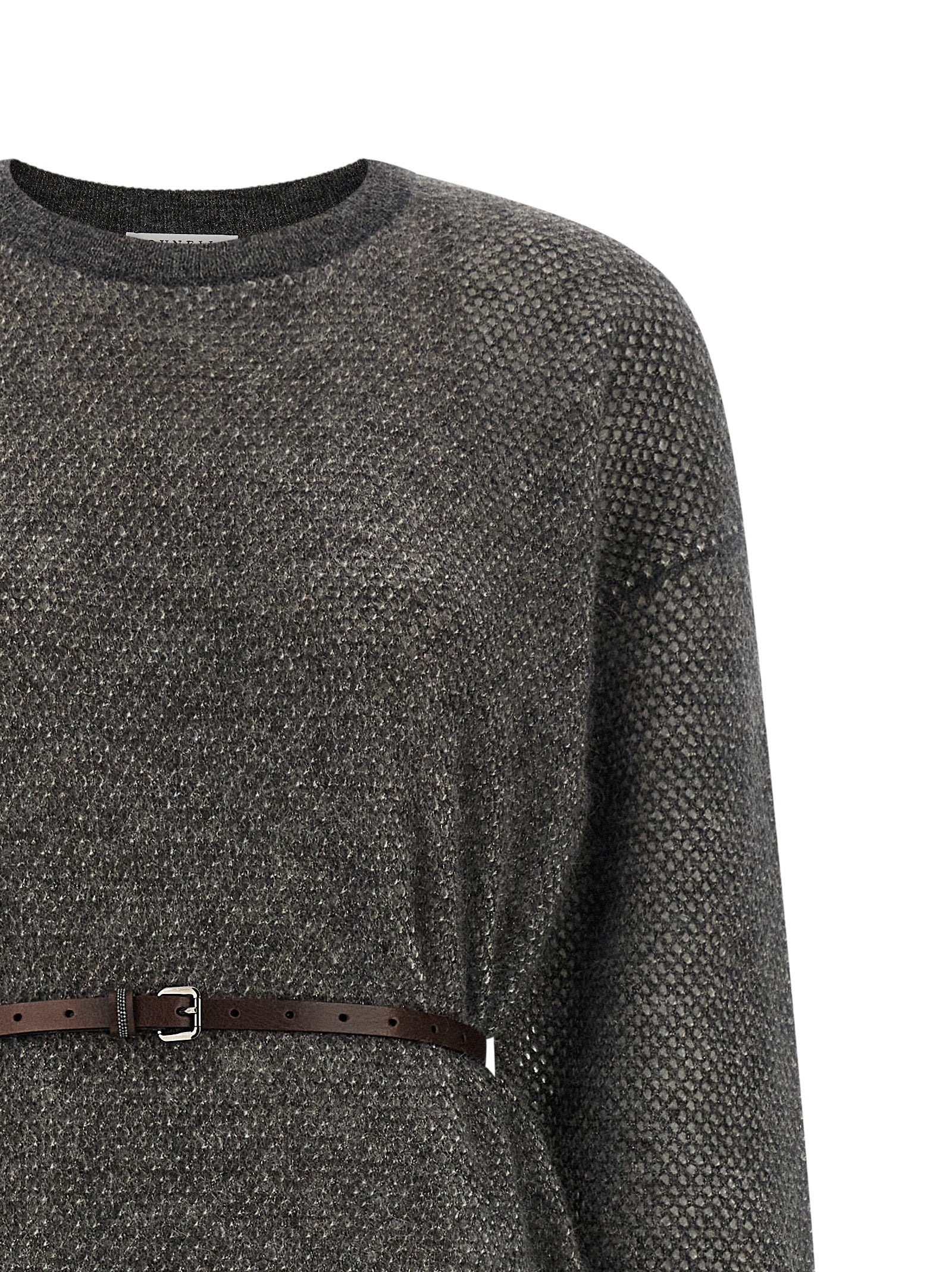 Brunello Cucinelli Gray Wool Midi Dress Brunello Cucinelli