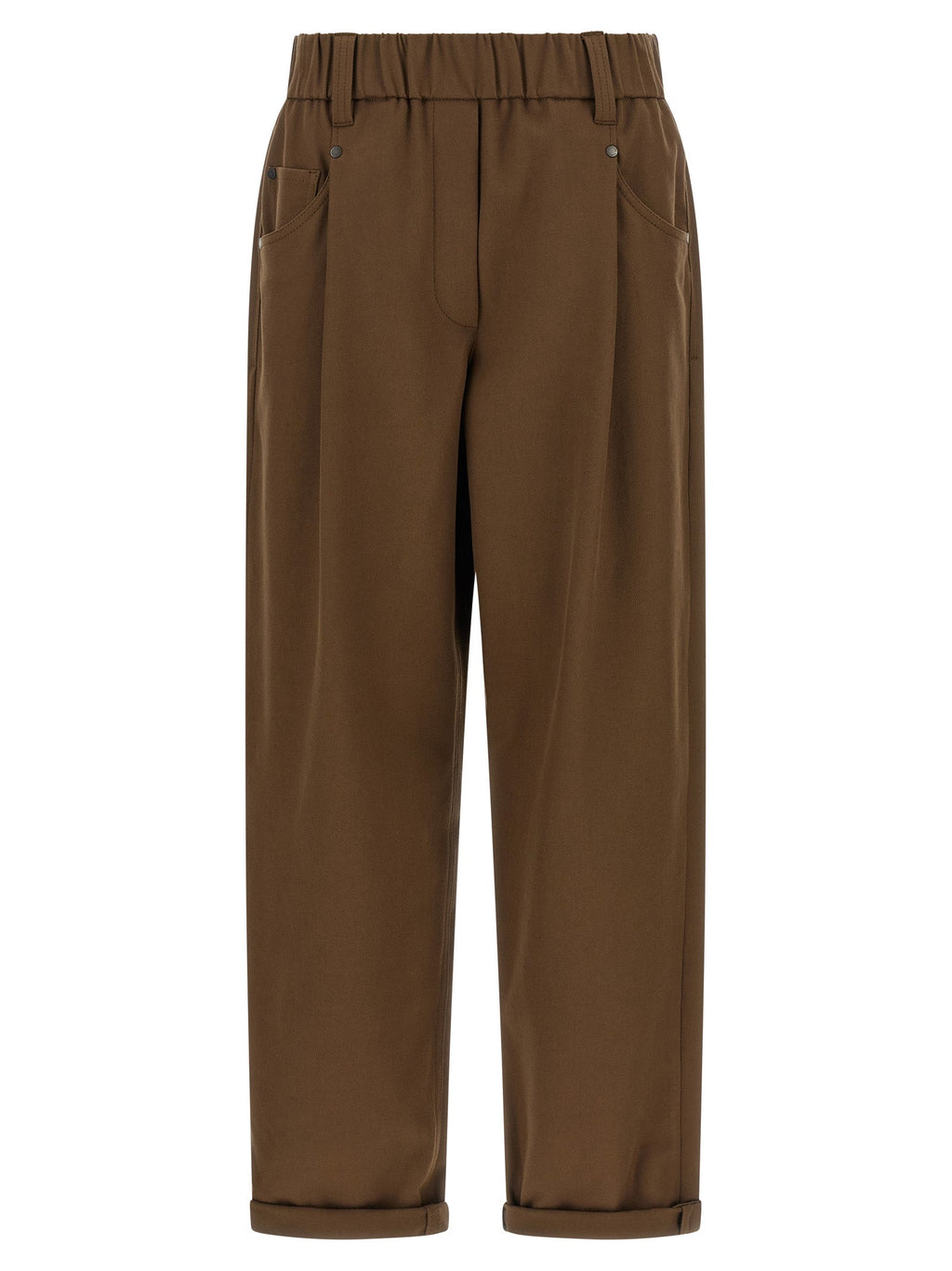 Brunello Cucinelli Brown Cotton Casual Pants Brunello Cucinelli