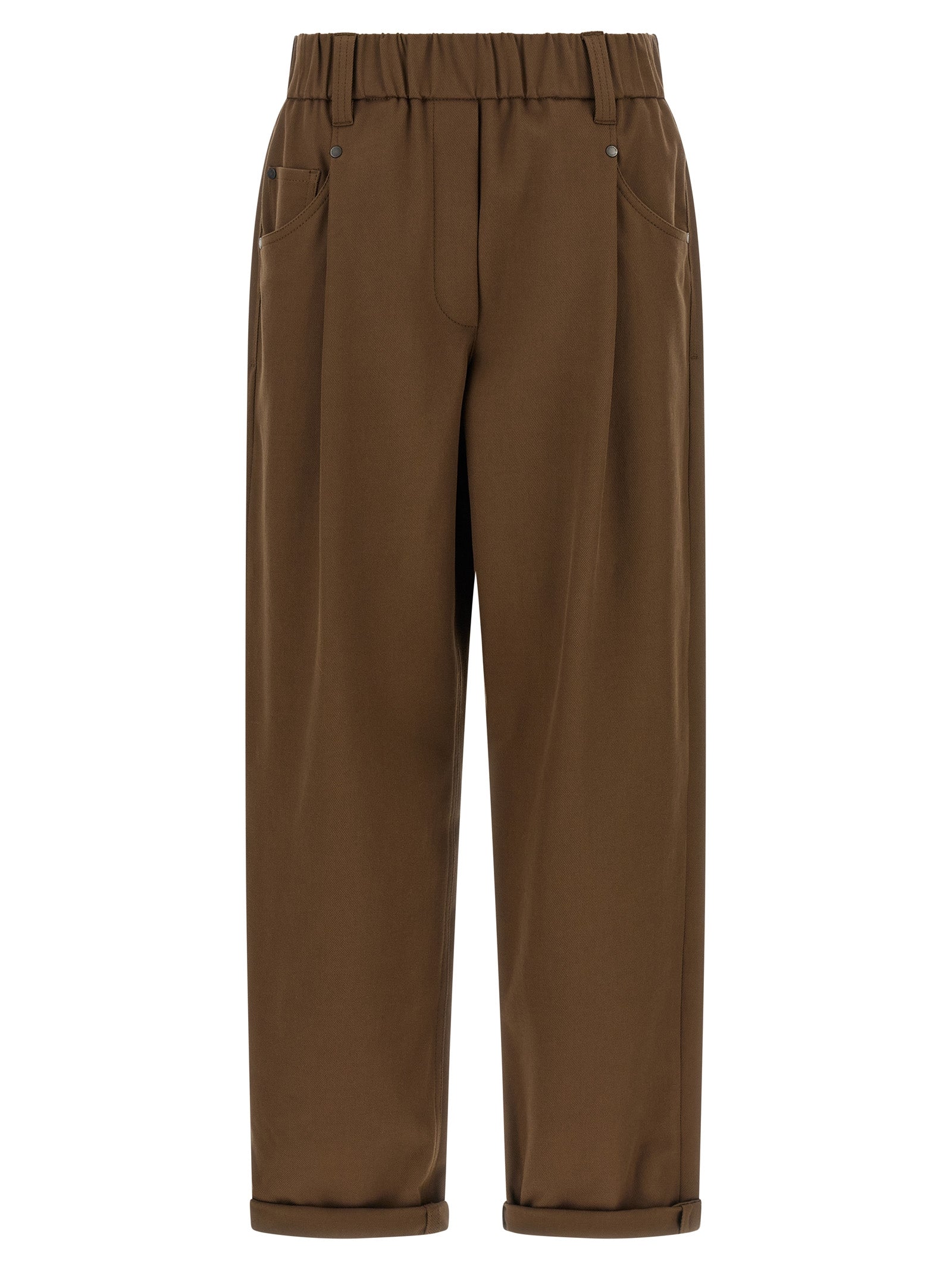Brunello Cucinelli Brown Cotton Casual Pants Brunello Cucinelli