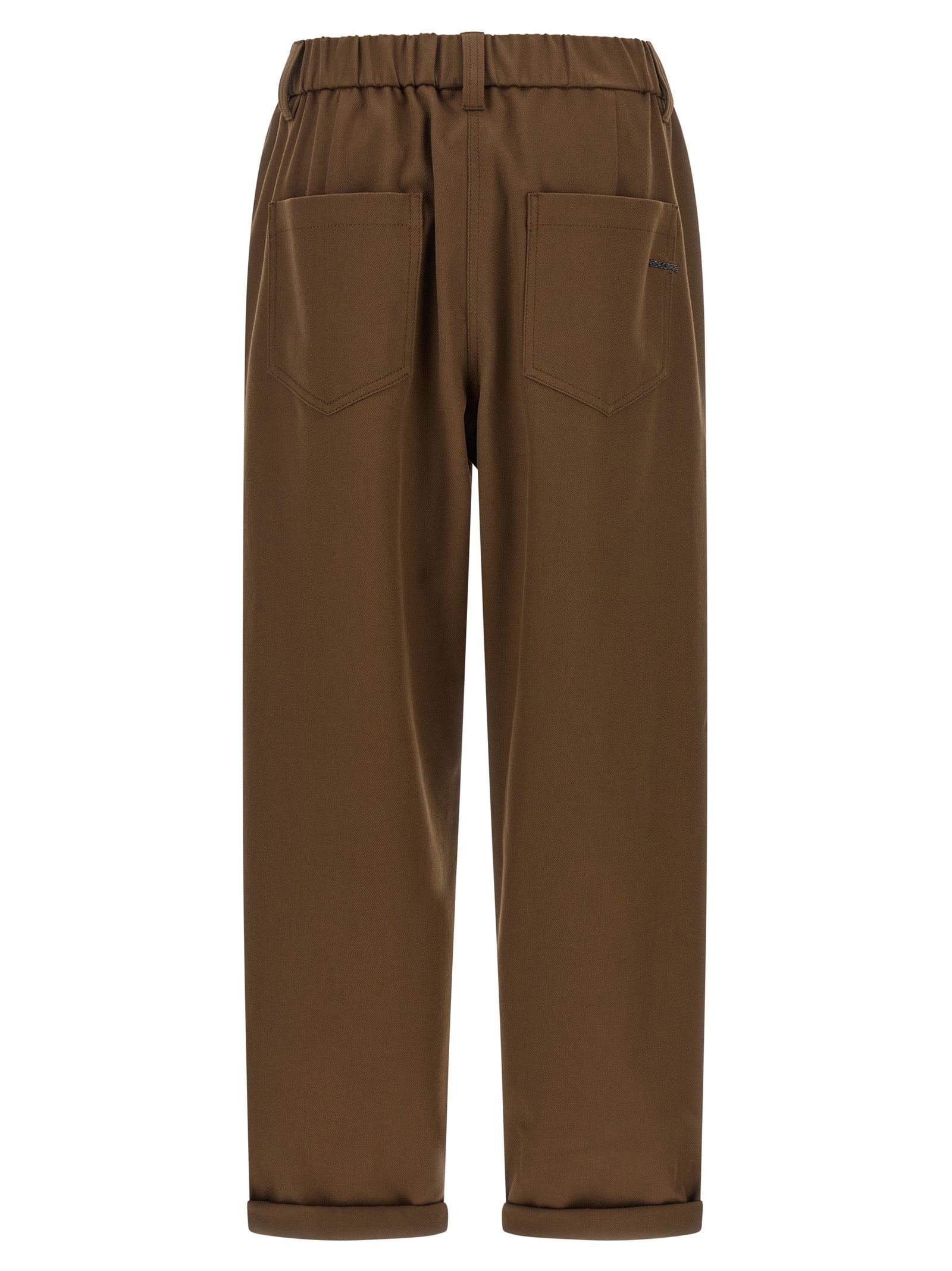 Brunello Cucinelli Brown Cotton Casual Pants Brunello Cucinelli