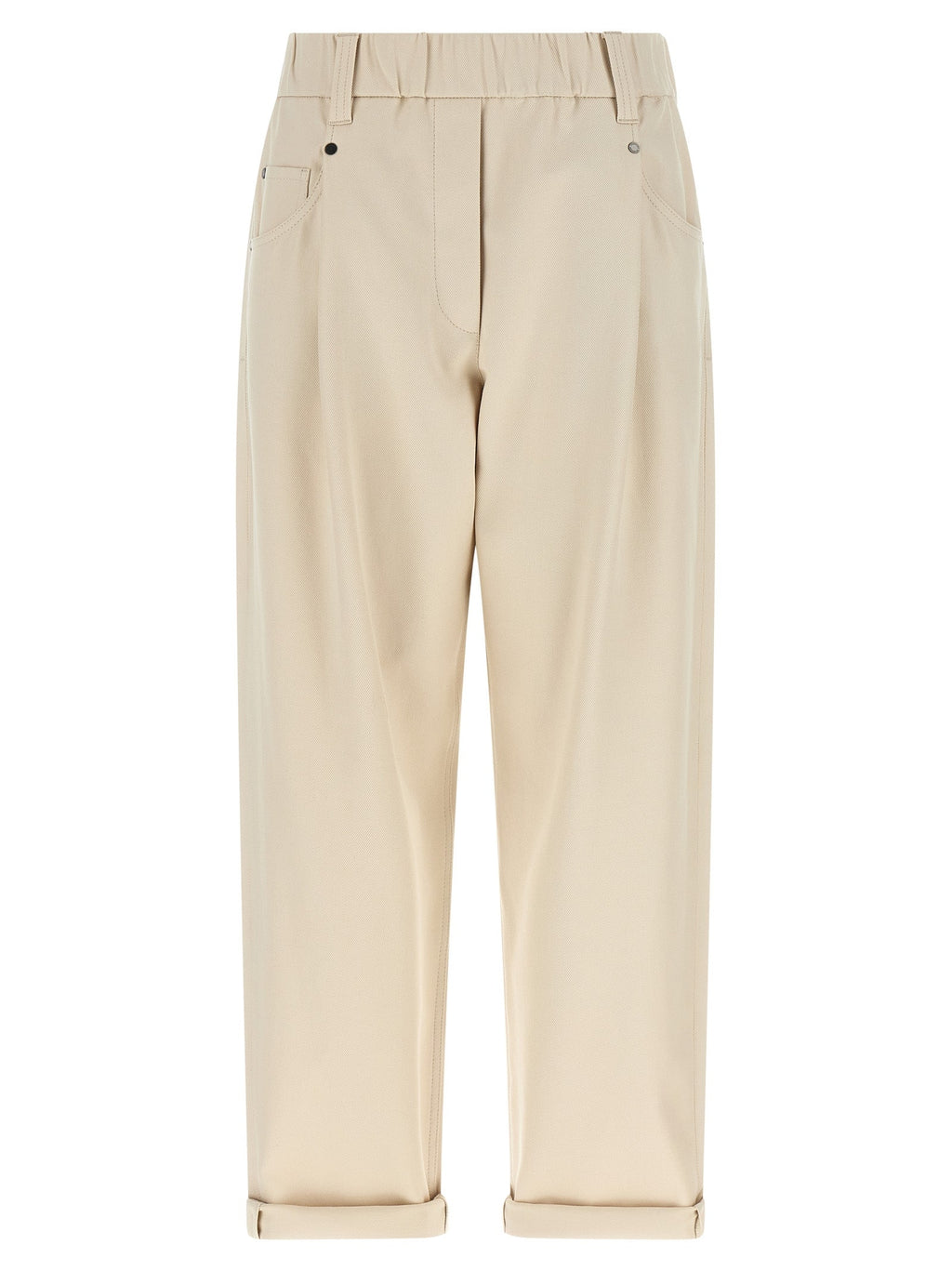 Brunello Cucinelli Beige Cotton Casual Pants Brunello Cucinelli