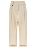 Brunello Cucinelli Beige Cotton Casual Pants Brunello Cucinelli