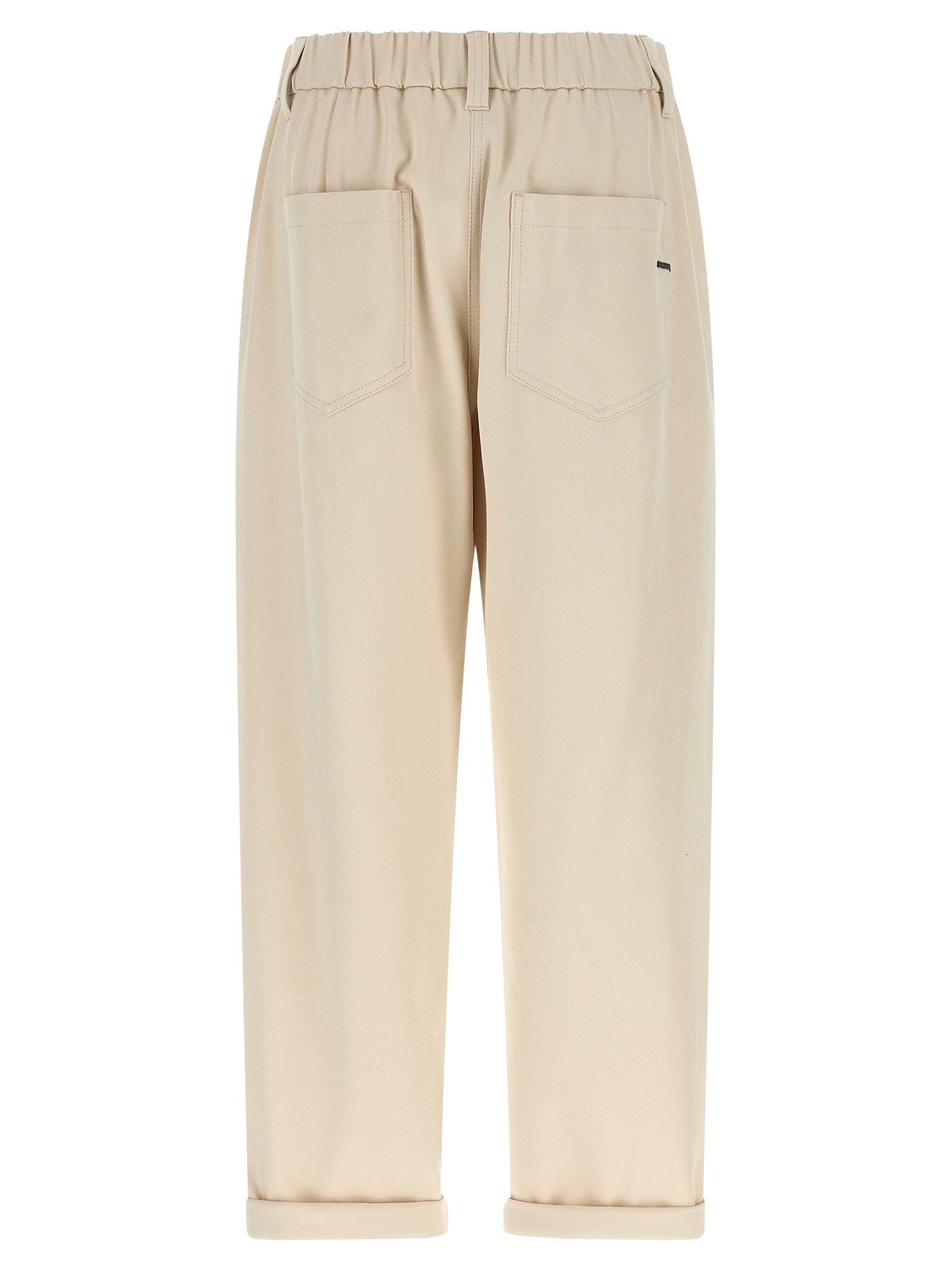 Brunello Cucinelli Beige Cotton Casual Pants Brunello Cucinelli