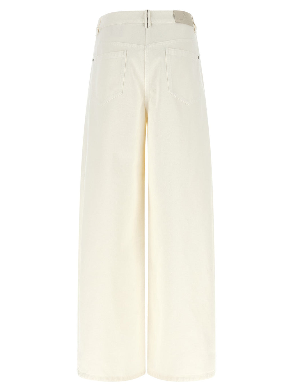 Brunello Cucinelli White Cotton Relaxed Fit Jeans Brunello Cucinelli
