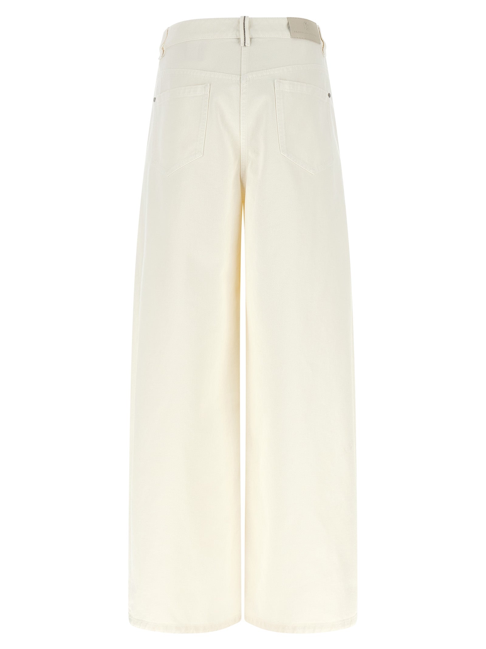 Brunello Cucinelli White Cotton Relaxed Fit Jeans Brunello Cucinelli
