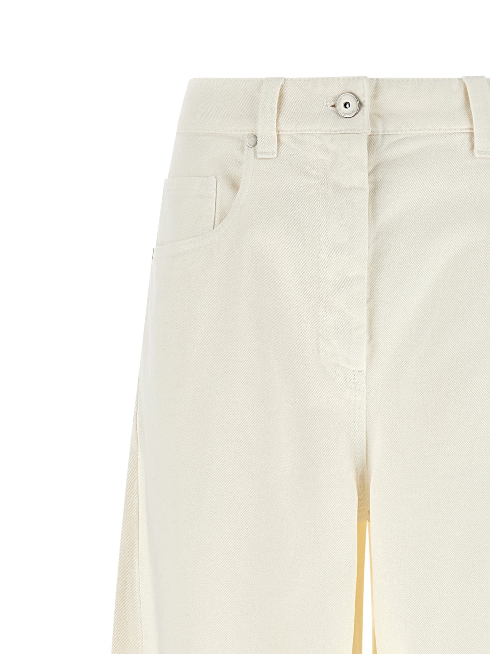 Brunello Cucinelli White Cotton Relaxed Fit Jeans Brunello Cucinelli