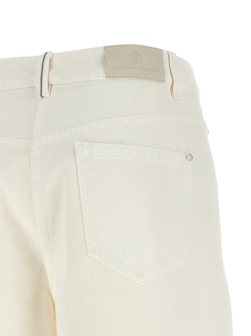 Brunello Cucinelli White Cotton Relaxed Fit Jeans Brunello Cucinelli