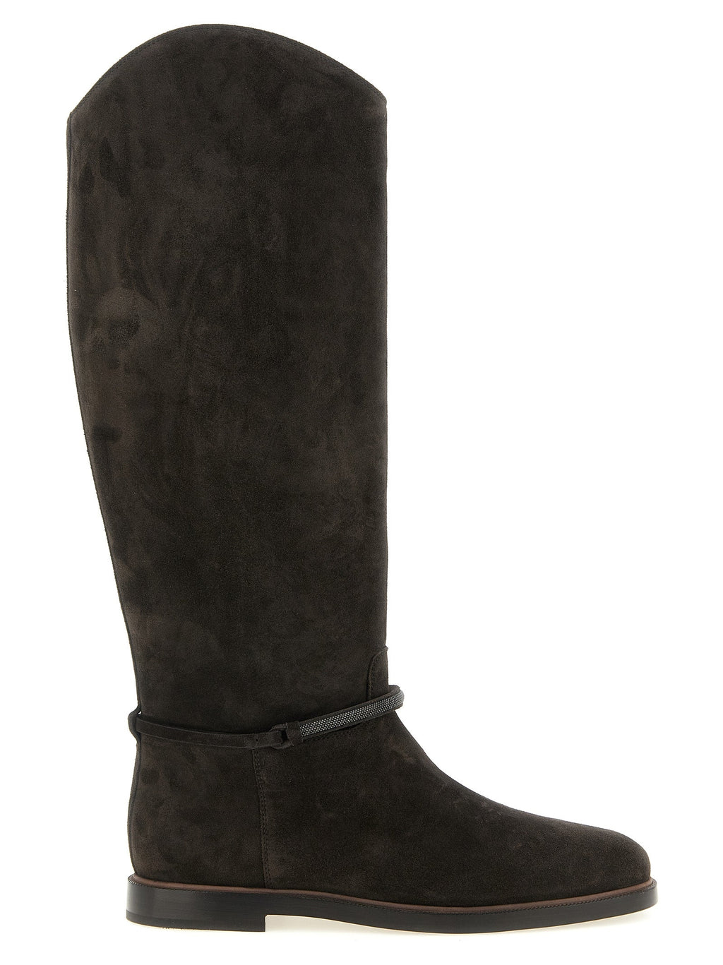 Brunello Cucinelli Black Calfskin Over The Knee Brunello Cucinelli