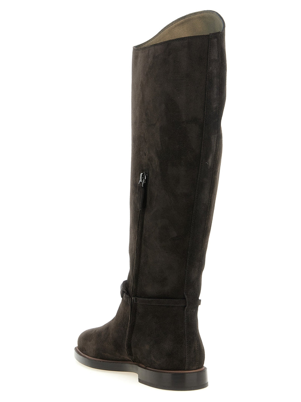 Brunello Cucinelli Black Calfskin Over The Knee Brunello Cucinelli