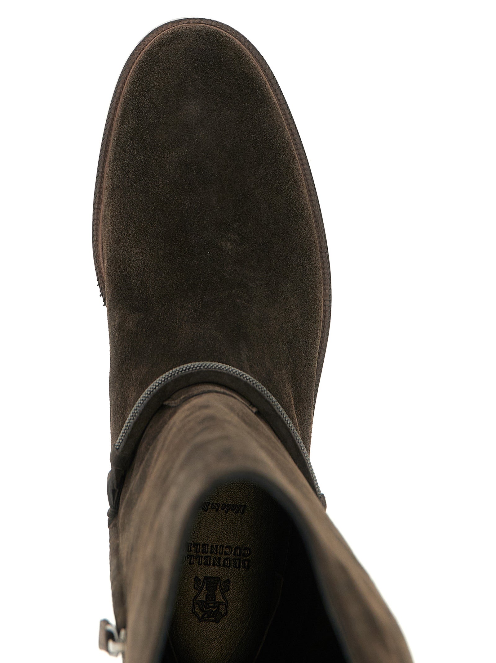 Brunello Cucinelli Black Calfskin Over The Knee Brunello Cucinelli