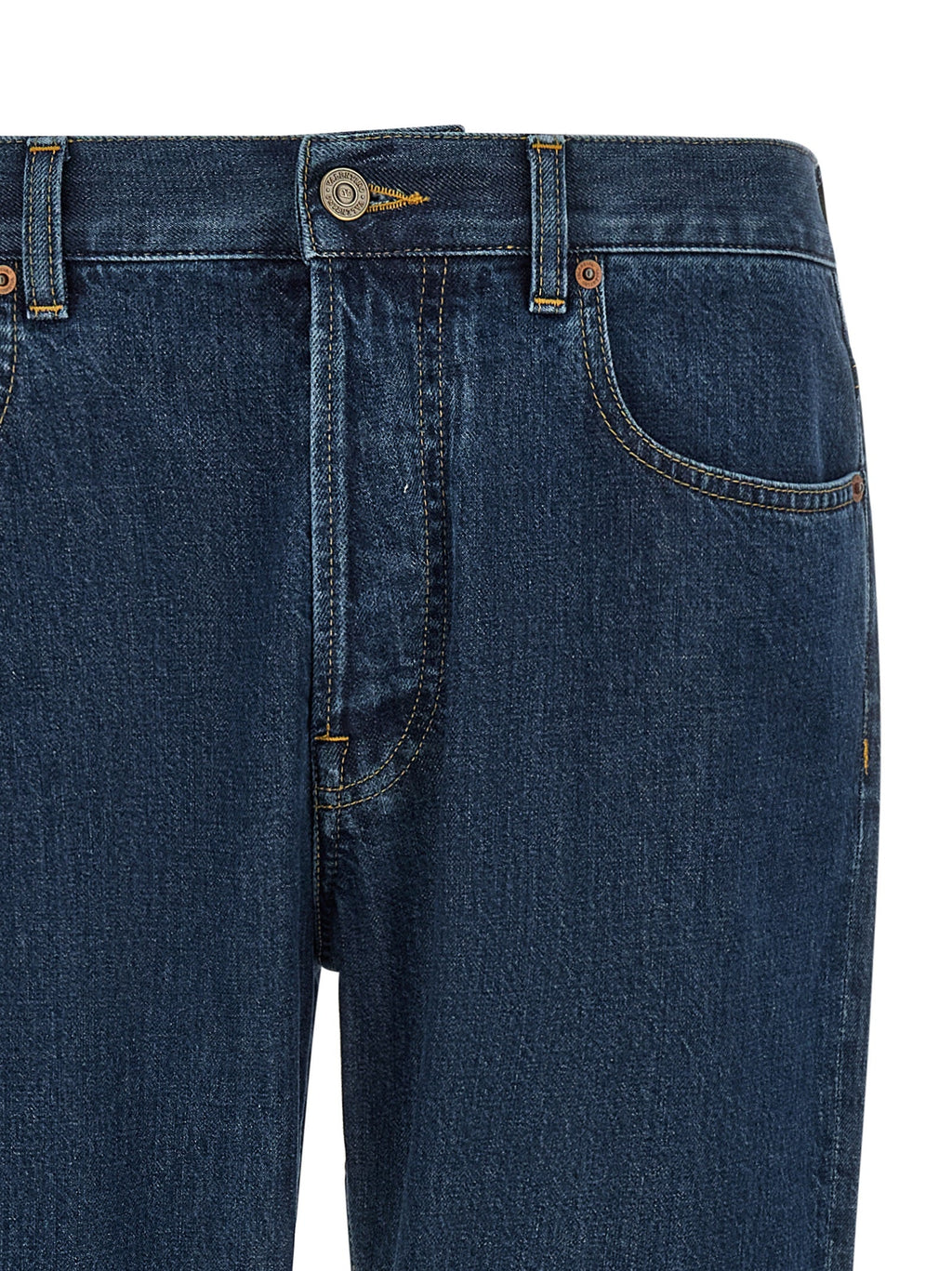 Valentino Garavani Blue Cotton Straight-Leg Jeans Valentino Garavani