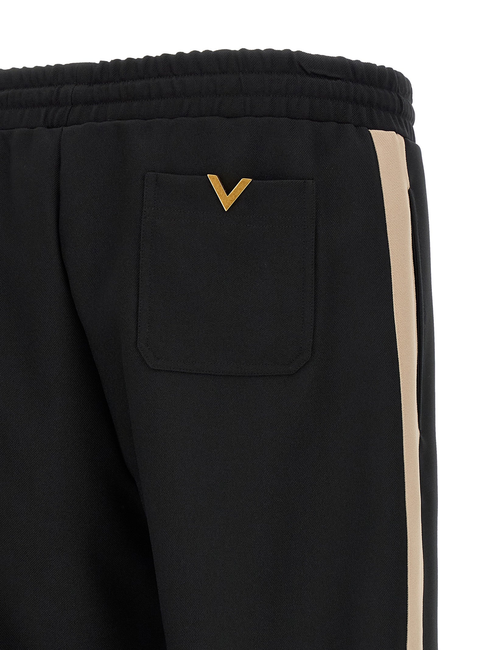 Valentino Garavani Black Polyester Athletic Pants Valentino Garavani