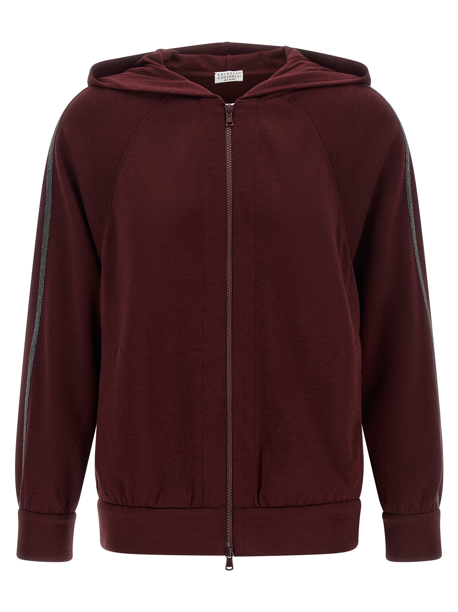 Brunello Cucinelli Bordeaux Cotton Sweatshirt Brunello Cucinelli