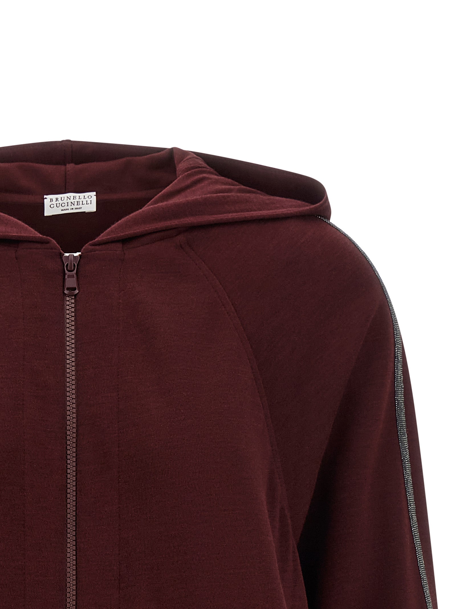 Brunello Cucinelli Bordeaux Cotton Sweatshirt Brunello Cucinelli