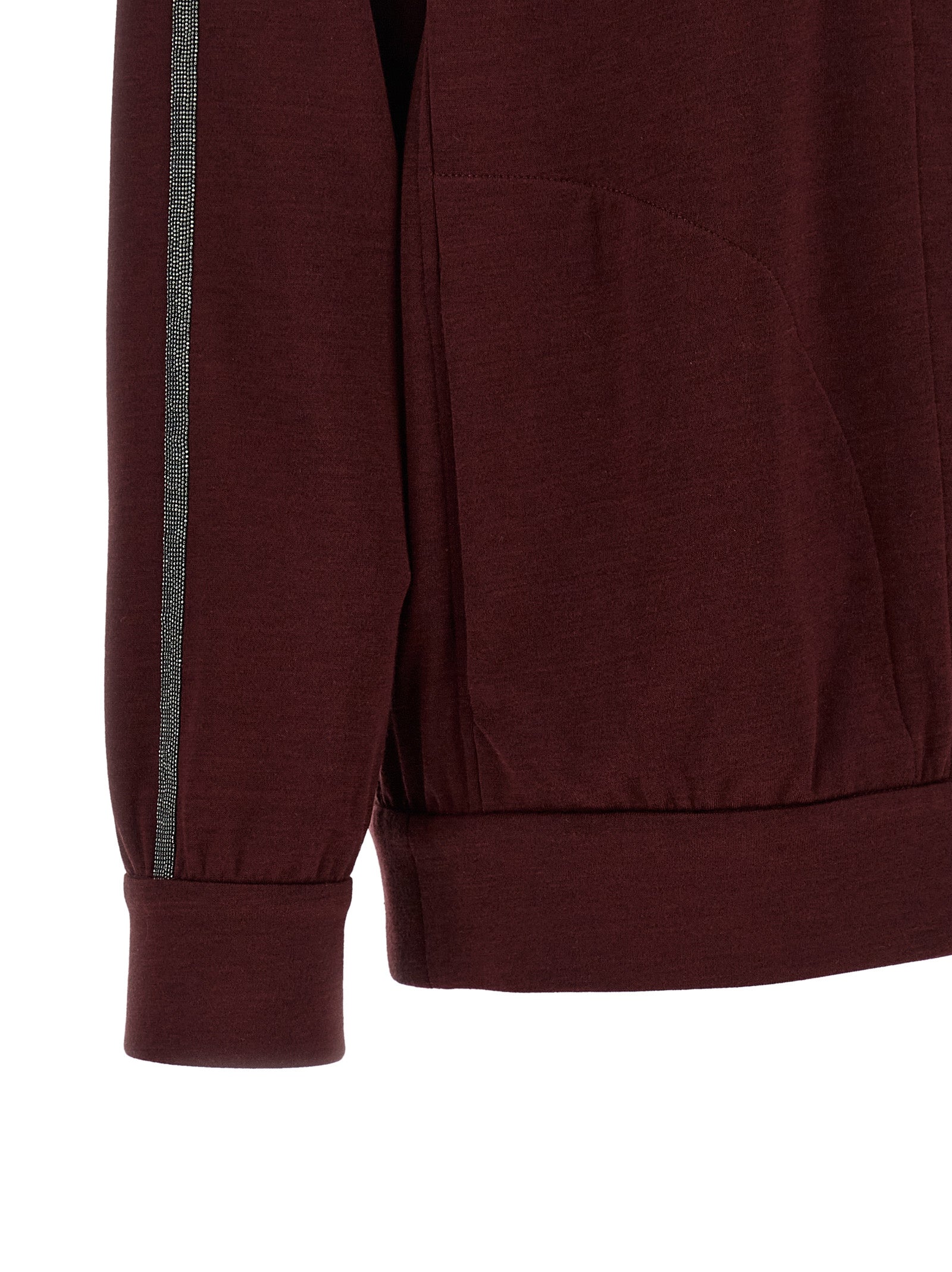 Brunello Cucinelli Bordeaux Cotton Sweatshirt Brunello Cucinelli