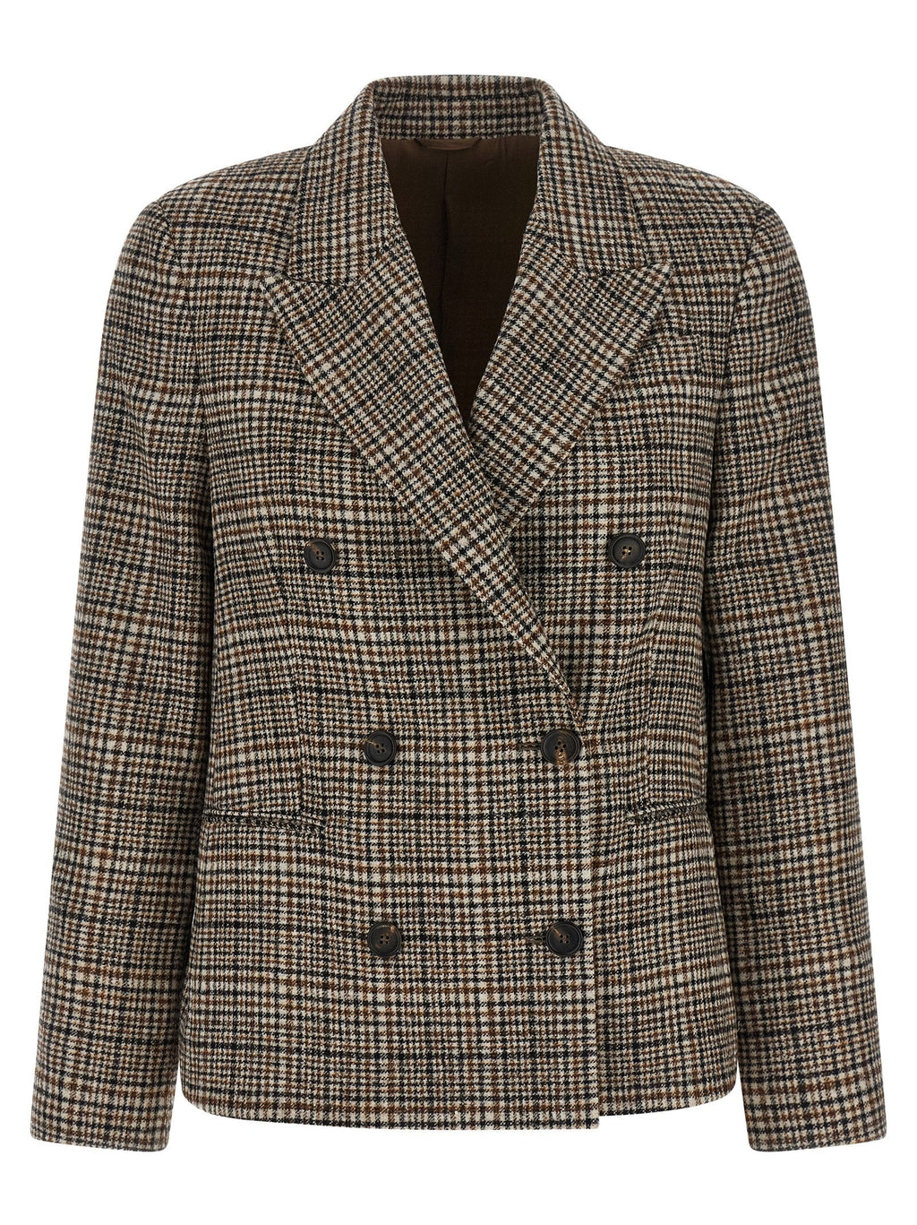 Brunello Cucinelli Beige Alpaca Leather Blazer Brunello Cucinelli