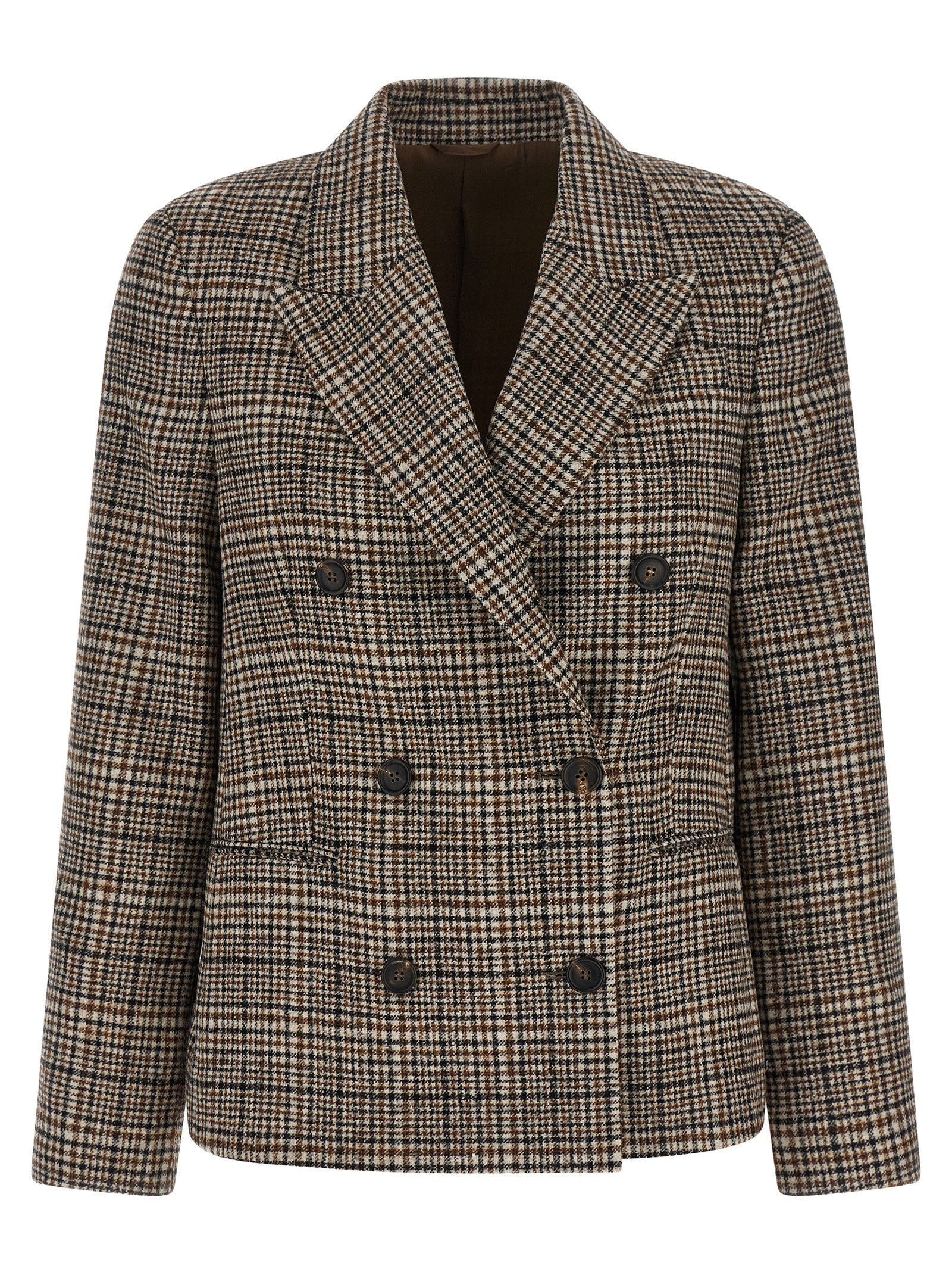Brunello Cucinelli Beige Alpaca Leather Blazer Brunello Cucinelli