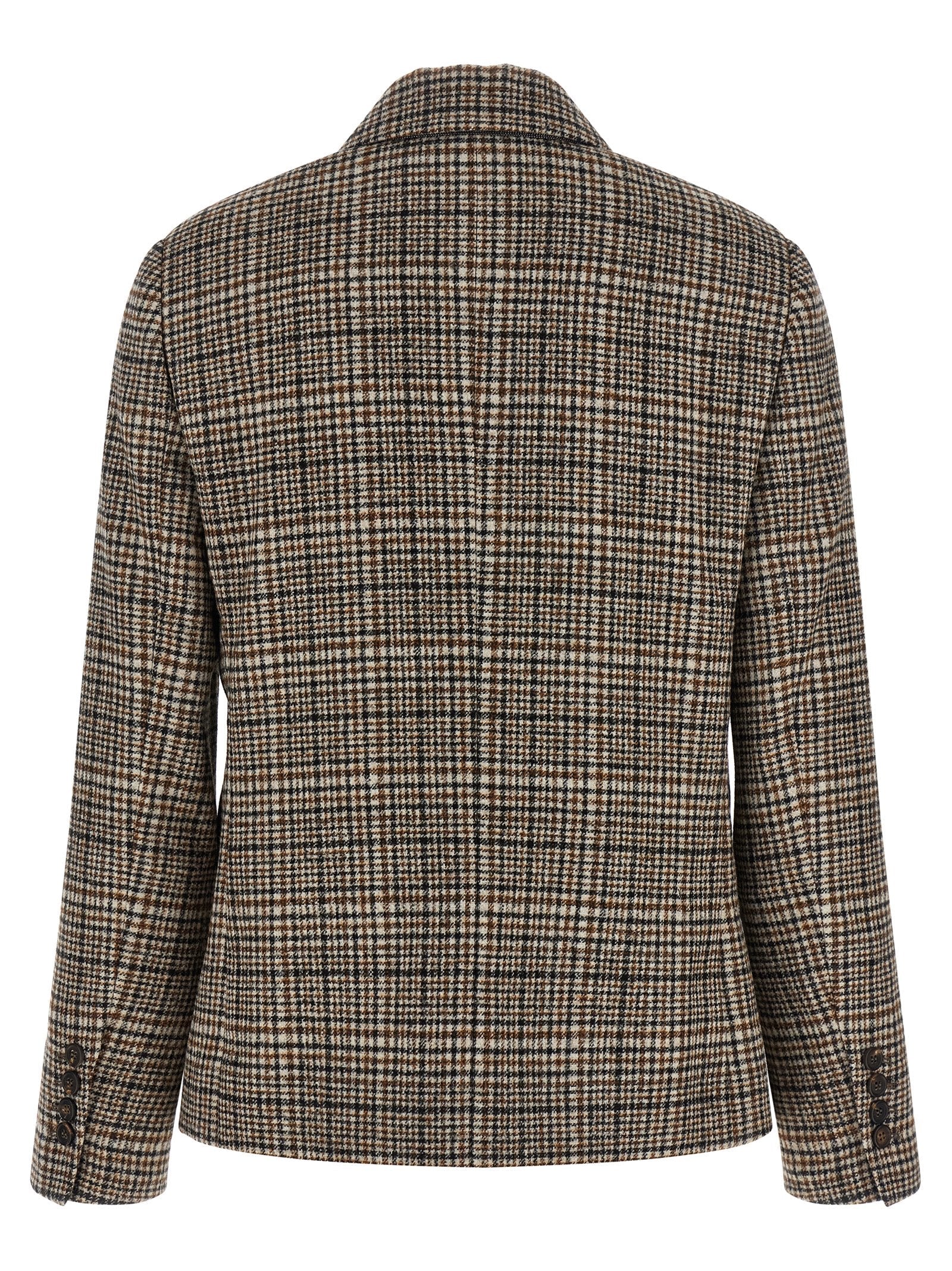 Brunello Cucinelli Beige Alpaca Leather Blazer Brunello Cucinelli